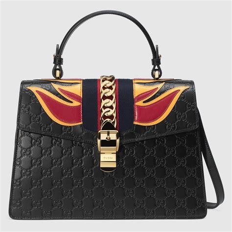 sylvie gucci signature bag replica|Gucci sylvie top handle bag.